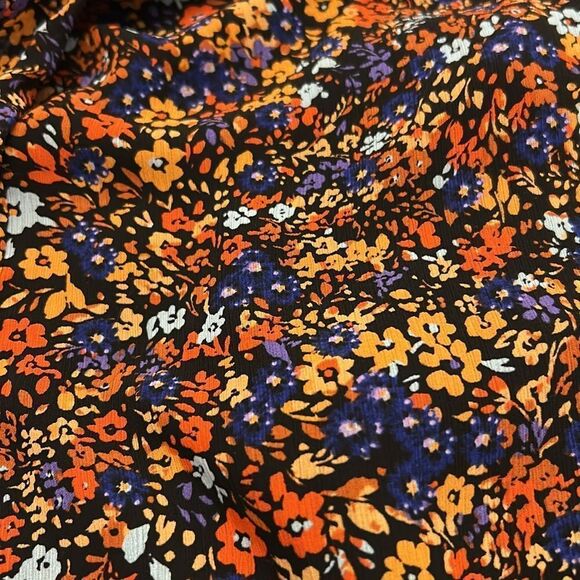 J Crew black floral long sleeve blouse Size M EUC - Picture 10 of 10